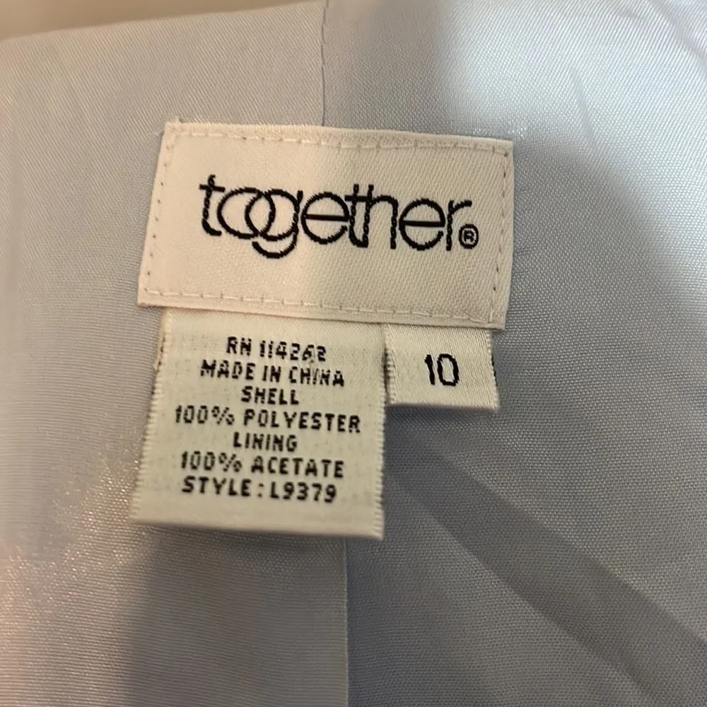Together Spiegel Vintage 1990s Sky Blue Blazer Sequined Trim 10 - Picture 15 of 16